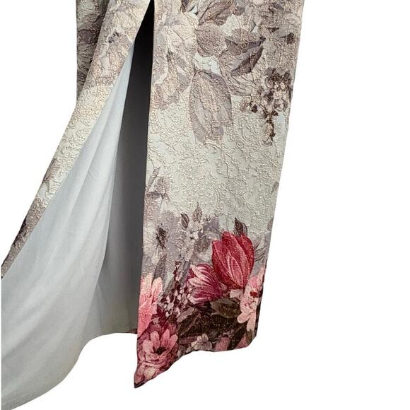 Adrianna Papell Floral Matelassé Gown Metallic Jacquard Maxi Dress Women’s 16W - Picture 8 of 11